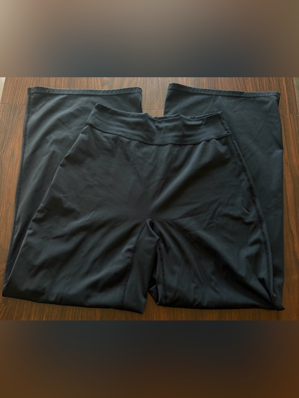 OQQ Women’s Black High-Rise Wide Leg Athletic Pants Size XL